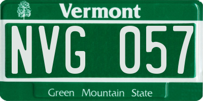 VT license plate NVG057