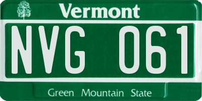 VT license plate NVG061