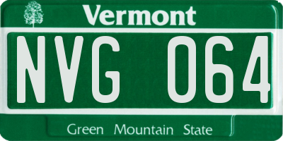 VT license plate NVG064