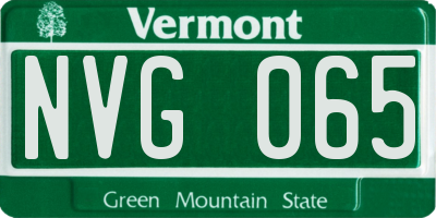 VT license plate NVG065