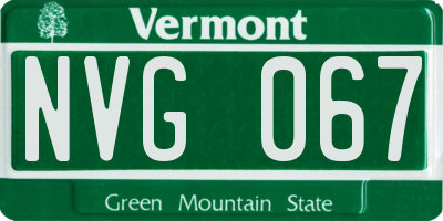 VT license plate NVG067