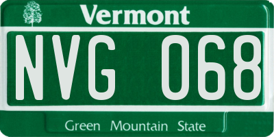 VT license plate NVG068