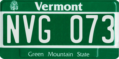 VT license plate NVG073