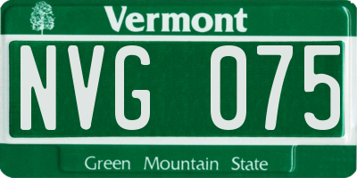 VT license plate NVG075