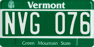 VT license plate NVG076