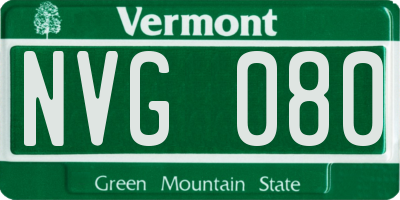 VT license plate NVG080