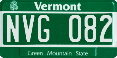 VT license plate NVG082
