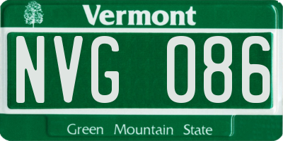 VT license plate NVG086