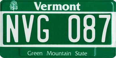 VT license plate NVG087