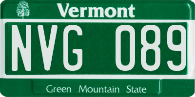 VT license plate NVG089