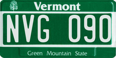 VT license plate NVG090