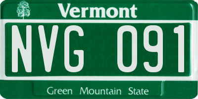 VT license plate NVG091