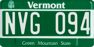 VT license plate NVG094