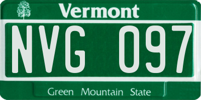 VT license plate NVG097