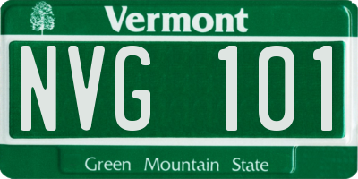 VT license plate NVG101