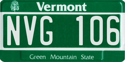 VT license plate NVG106