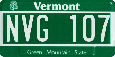 VT license plate NVG107