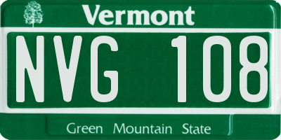 VT license plate NVG108