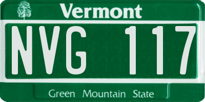 VT license plate NVG117