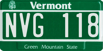 VT license plate NVG118