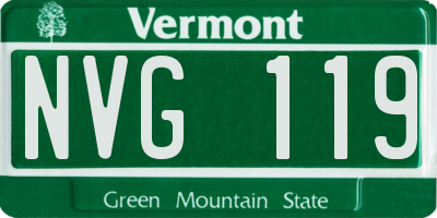 VT license plate NVG119