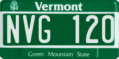 VT license plate NVG120