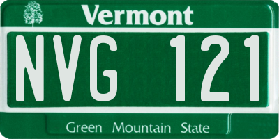 VT license plate NVG121