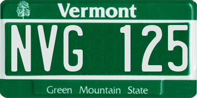 VT license plate NVG125
