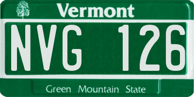 VT license plate NVG126