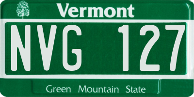 VT license plate NVG127