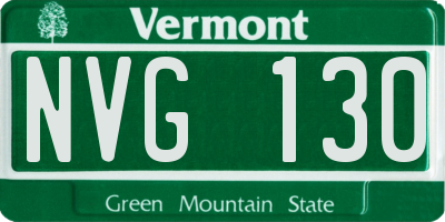 VT license plate NVG130