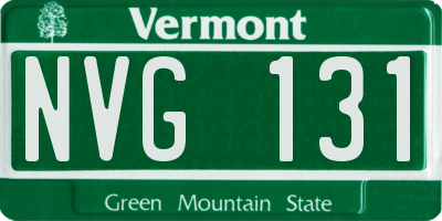VT license plate NVG131