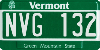 VT license plate NVG132