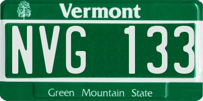 VT license plate NVG133