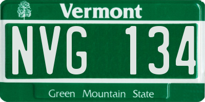 VT license plate NVG134