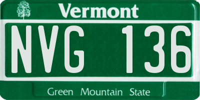 VT license plate NVG136