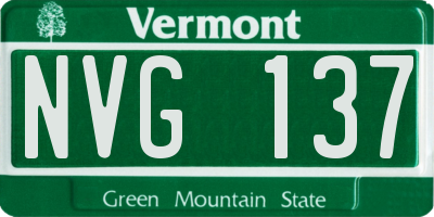 VT license plate NVG137