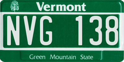 VT license plate NVG138