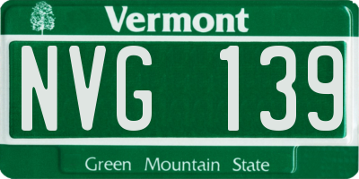 VT license plate NVG139