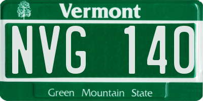 VT license plate NVG140
