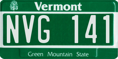 VT license plate NVG141