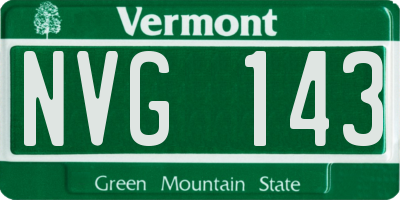 VT license plate NVG143