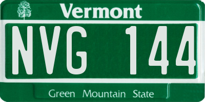 VT license plate NVG144