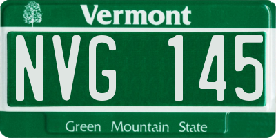 VT license plate NVG145