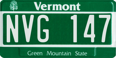 VT license plate NVG147