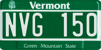 VT license plate NVG150