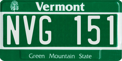 VT license plate NVG151