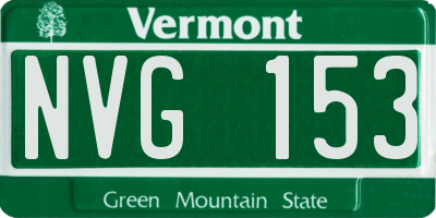 VT license plate NVG153