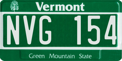 VT license plate NVG154