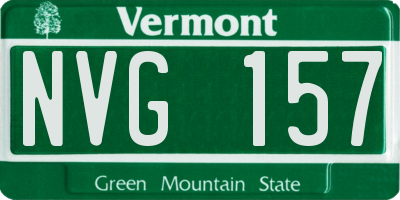 VT license plate NVG157